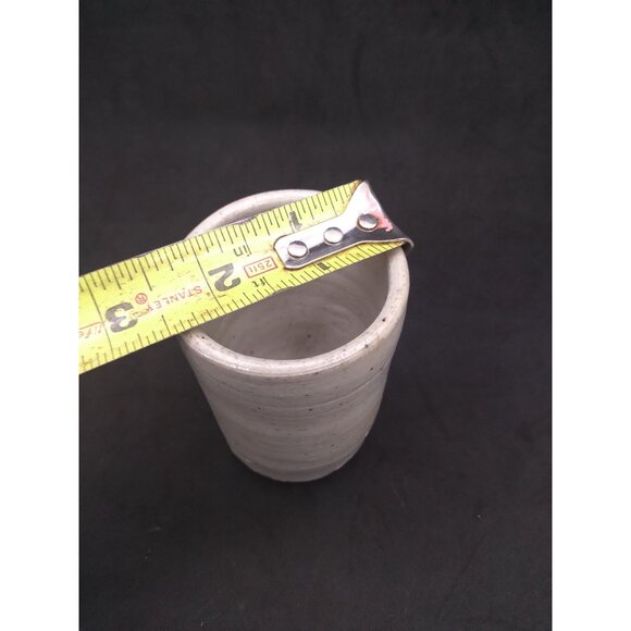 Handmade Ceramic Pottery Cup brutalist rough finish 3.5" Tall Signed by Artist - Picture 7 of 14